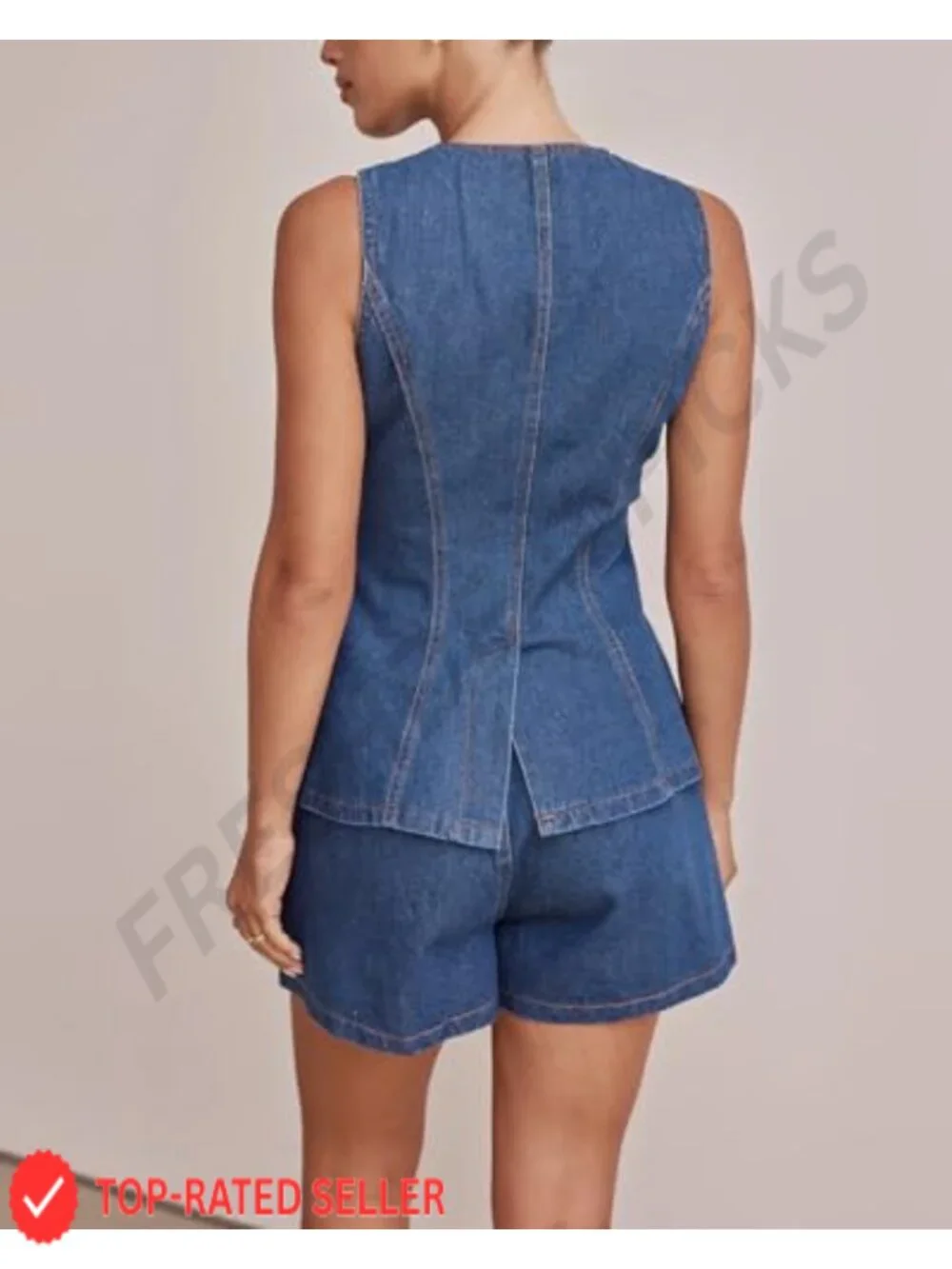 N/A sleeveless button